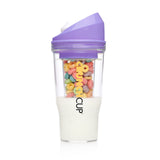 CRUNCHCUP XL Yellow - Portable Plastic Cereal Cups for Breakfast On the Go, To Go Cereal and Milk Container for your favorite Breakfast Cereals, No Spoon or Bowl Required