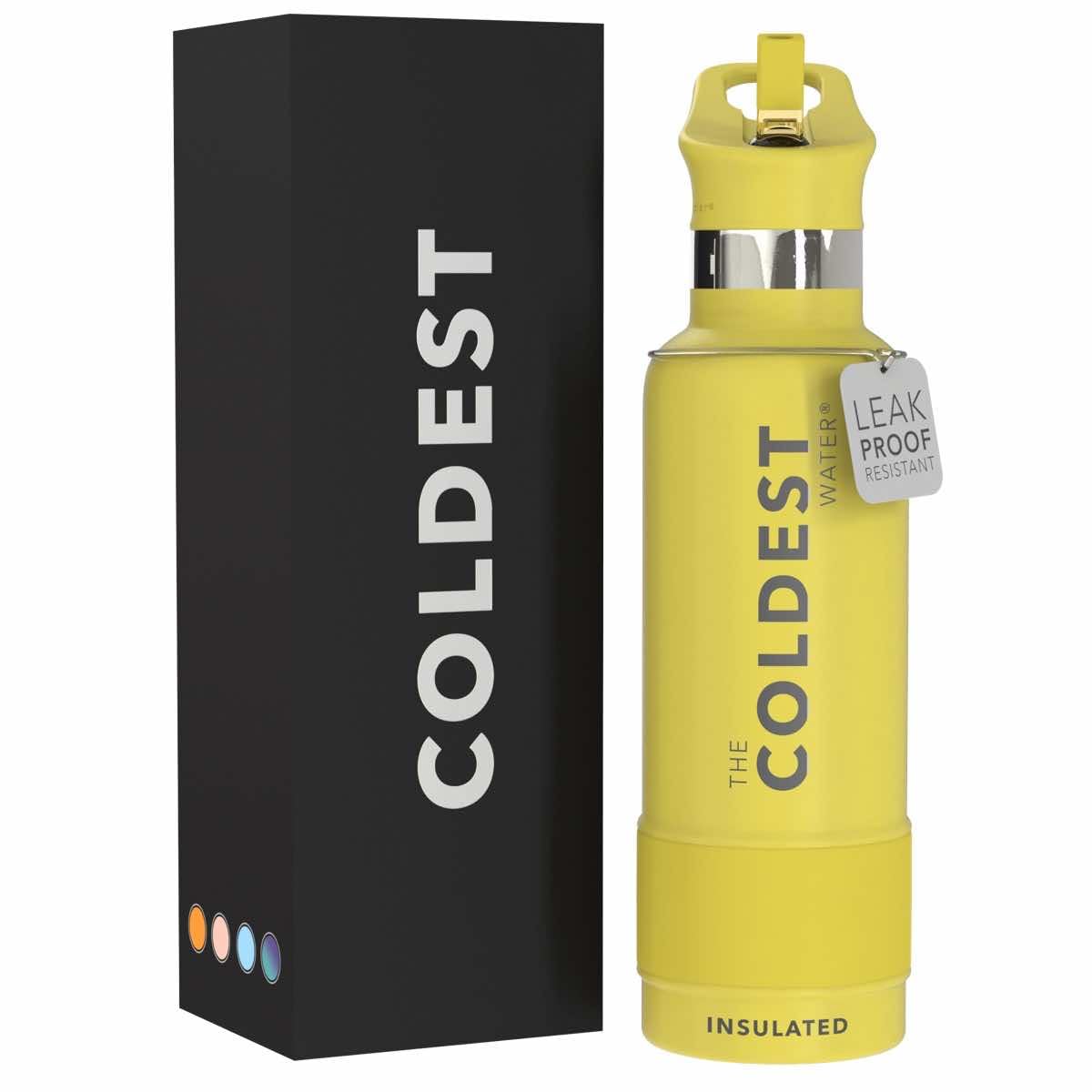Coldest Insulated Water Bottle with Straw Lid - Stainless Steel Metal Thermos for Men & Women (Matte Black, 32 oz)