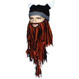 Creative Barbarian Knit Beard Hat Funny Knit Cap Wig Beanie Hats Beard Facemask