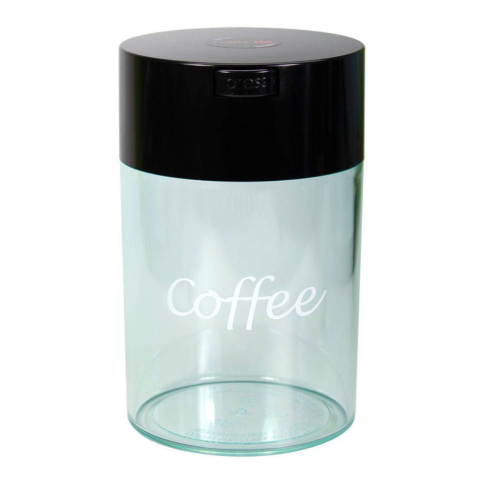 1LB Patented Airtight Multi-use Vacuum Works as Smell Proof Ground Coffee Bean Containers. Black Cap and Body, 1.85-Liter/1.6-Quart