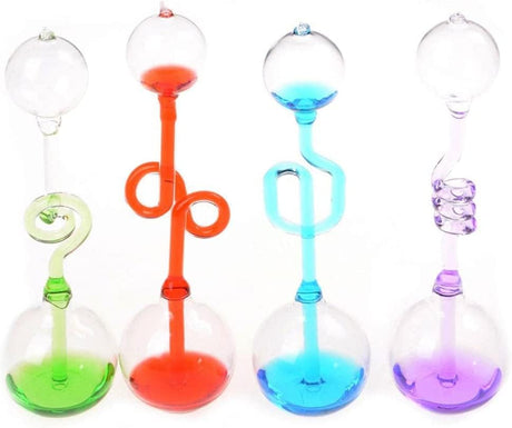 4Pcs Colorful Office Thinking Hand Boiler, Glass Energy Transfer, Children's Science Experiment, Love Birds Color Meter Boiler, Thermometer Spiral Glass Museum Toy Gifts
