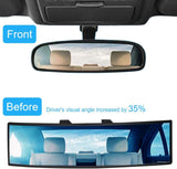OBTANIM 2 PCS Rearview Mirror 12 Inch HD Glass Anti Glare Clip On Panoramic Wide Angle Car Interior Rear View Mirror Accessories for SUV Trucks (White)