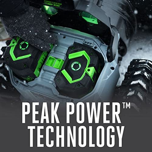 EGO Power+ SNT2112 21-Inch 56-Volt Lithium-Ion Cordless Snow Blower with Steel Auger - (2) 5.0Ah Batteries and Dual Port Charger Included, Black