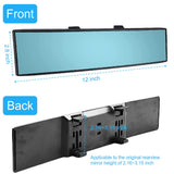OBTANIM 2 PCS Rearview Mirror 12 Inch HD Glass Anti Glare Clip On Panoramic Wide Angle Car Interior Rear View Mirror Accessories for SUV Trucks (White)