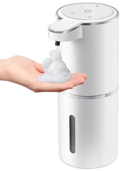 Automatic Foaming Soap Dispenser,4-Level Adjustable Foam, Wall Mount, USB Rechargeable,12.8oz/ 380ml,Touchless Hand & Dish Soap Dispenser for Bathroom, Kitchen,Hotel, Restaurant