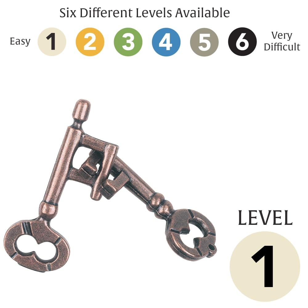 BePuzzled | Key Hanayama Metal Brainteaser Puzzle Mensa Rated Level 1, for Ages 12 and Up