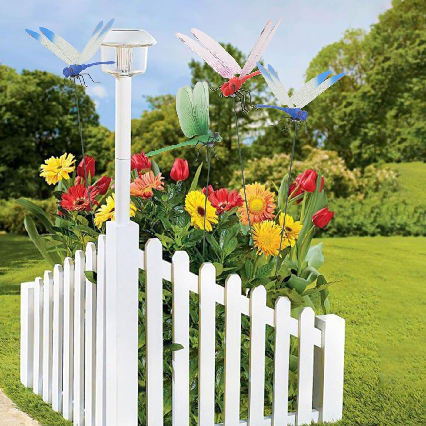 6 Pack Dragonfly Clip,3D Dragonfly Garden Stakes Decor,Fly Deterrent, Dragonfly Humming Bird Stakes,Deer and Horse Fly Deterrent,Garden Bird and Fly Scare Devices for Indoor Outdoor Garden - Build Your Ideas