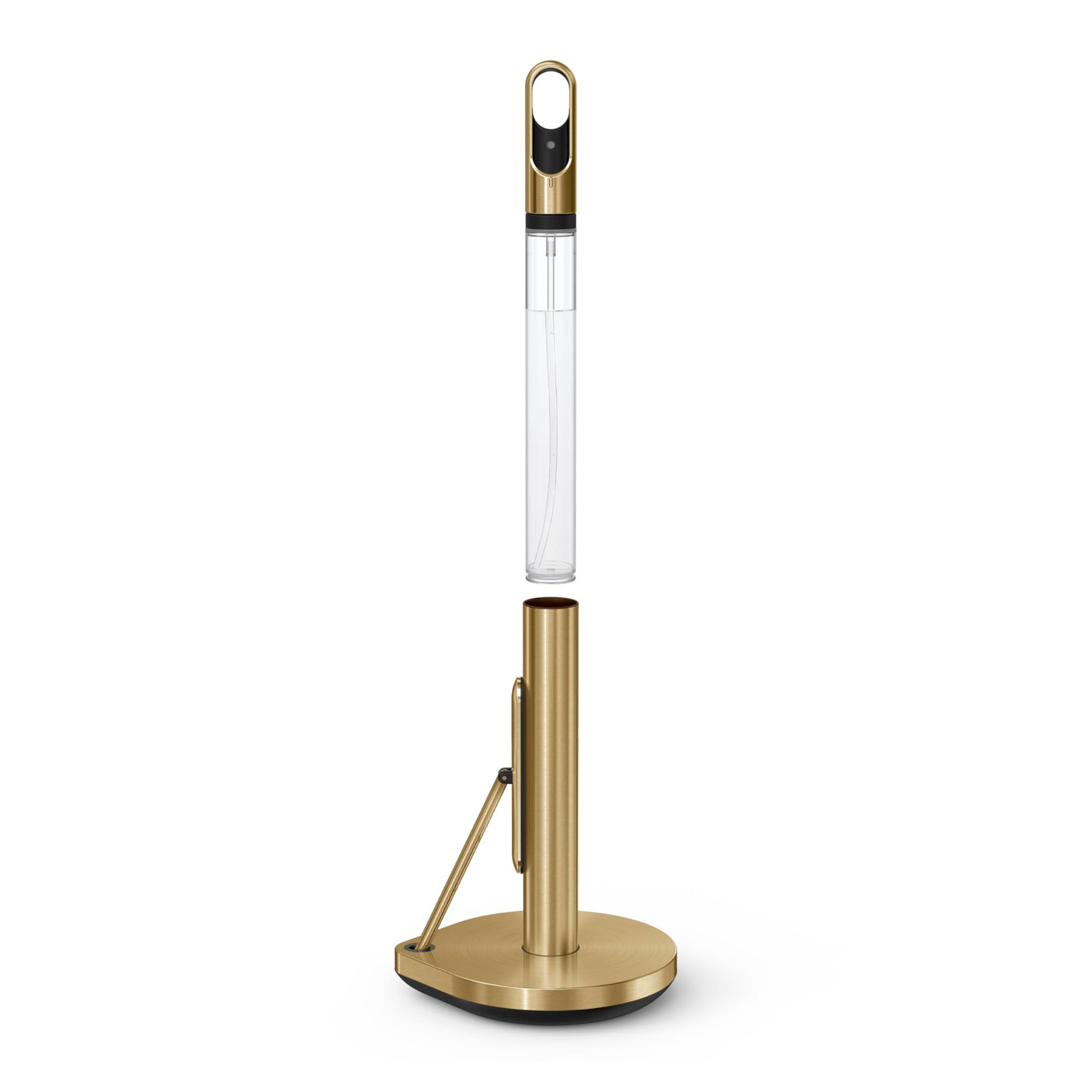simplehuman Standing Paper Towel Holder with Spray Pump, Brass Stainless Steel, Gold