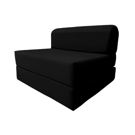 D&D Futon Furniture Sleeper Chair Folding Bed, Studio Sofa Guest Folded Mattress, High Density Foam (70 x 24 x 6, Navy Blue)