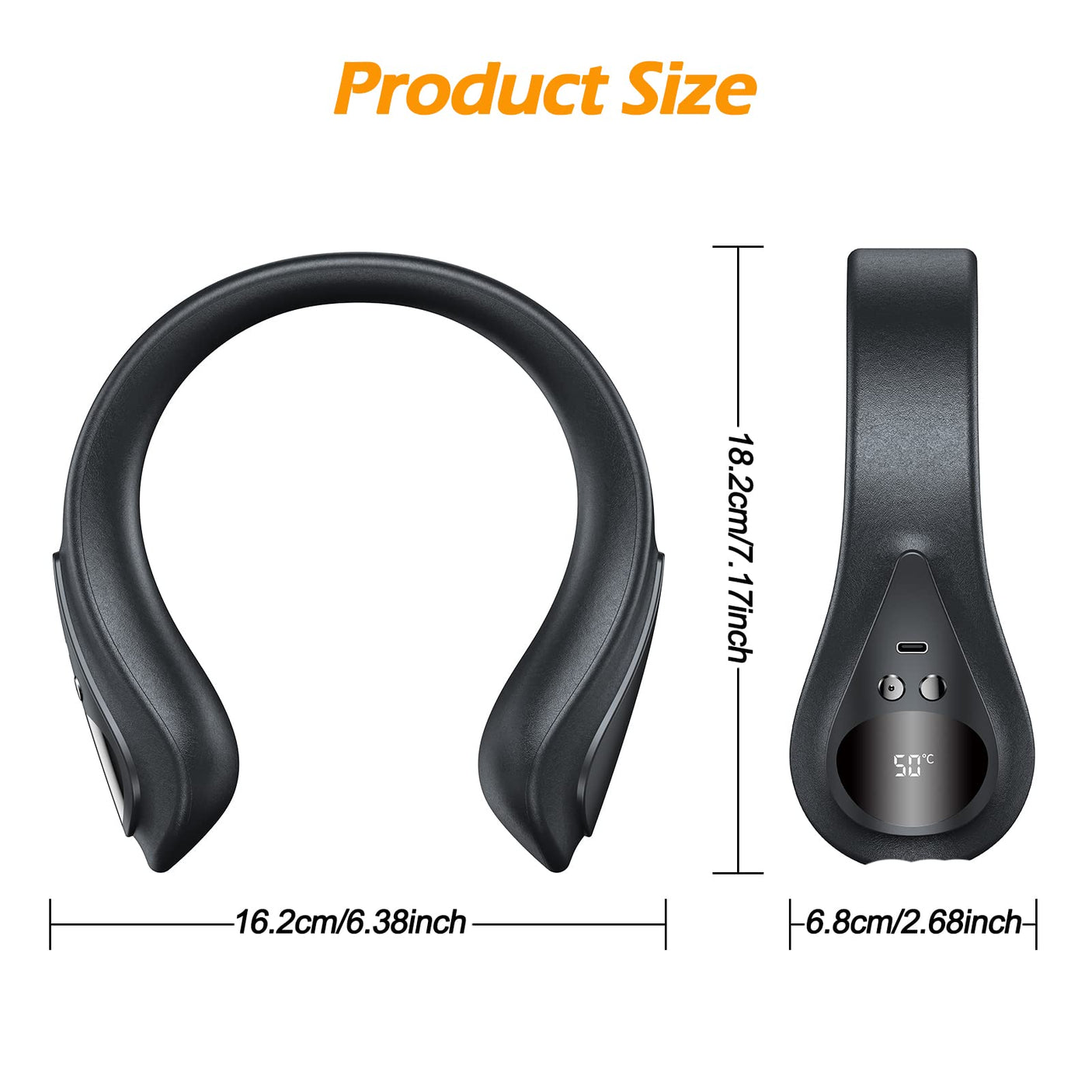 Portable Neck Warmer Rechargeable, Soft Leather Cordless Neck Heater Wrap Graphene Heated Scarf with 12 Heat Levels, Hand Warmers Electric Heating Pad for Pain Relief, Warm Gifts for Women Men