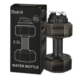 2.2L / 75Oz Dumbbell Shape Water Bottle, PETG Eco-friendly Sports Fitness Exercise Water Jug for Gym, Yoga, Running, Outdoors, Cycling, and Camping