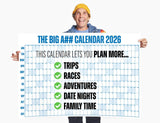 The Big A## Calendar Full-Year Wall Calendar – 2026 Dry-Erase – Includes 1 Marker & 100 Labels – Lightweight, Easy to Hang Yearly Calendar – Year at a Glance – Plan Big Goals & Adventures – Blue