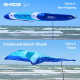 ShadeSock – The World’s 1st Wind-Inflating, Beach Shade – Silent, Non-Flapping Design, 8x10ft Auto-Directing Canopy – Light-Weight and Portable – Easy 2 Minute Set-Up, Blue