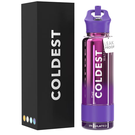 Coldest Insulated Water Bottle with Straw Lid - Stainless Steel Metal Thermos for Men & Women (Matte Black, 32 oz)