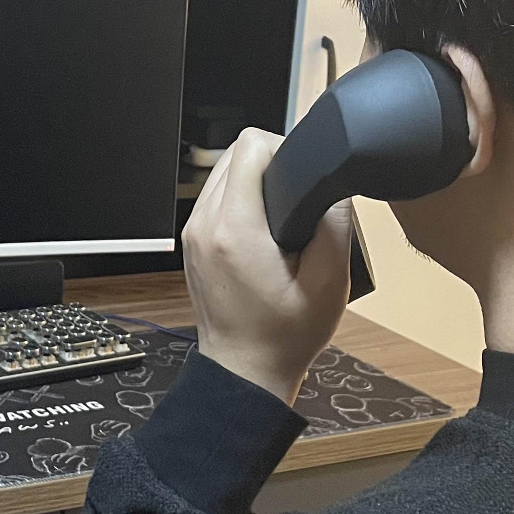 Wireless Retro Telephone Handset and Wire Radiation-Proof Handset Receivers Headphones for a Mobile Phone with Comfortable Call (Black)