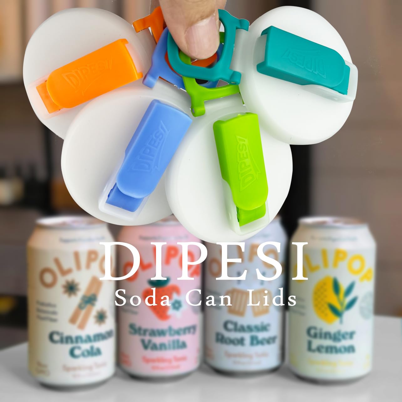 4-pack 4 Color Soda Can Lids with straw, Soda Can Covers with Silicone straw BPA-Free Reusable For Fits standard For Canned Beverage, Beer, Juice,Seltzer. (Colour mixture)