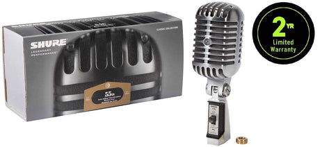 Shure 55SH Series II Iconic Microphone - Vintage Style, Rich Sound Quality, Rugged Construction, Shock-Mounted Noise Reduction for Vocals & Instruments-for Live Performances & Studio Recording