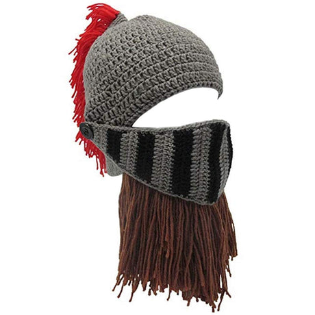 Creative Barbarian Knit Beard Hat Funny Knit Cap Wig Beanie Hats Beard Facemask