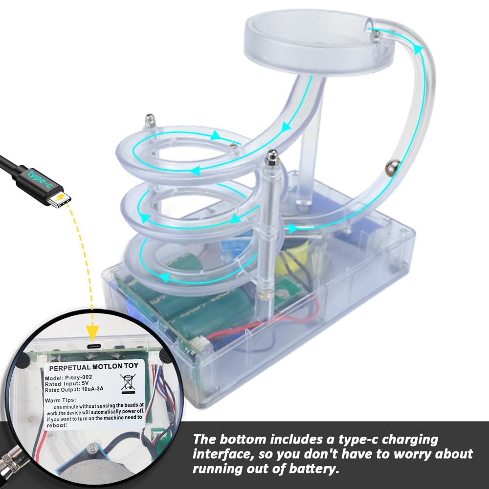 Kinetic Art Perpetual Motion Machine, Perpetual Motion Machine, Newtons Science Physics Gadgets, Perpetual Motion Simulator for Home Office, Creative Gifts for The Holidays.