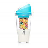 CRUNCHCUP XL Yellow - Portable Plastic Cereal Cups for Breakfast On the Go, To Go Cereal and Milk Container for your favorite Breakfast Cereals, No Spoon or Bowl Required