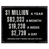 Home Office Motivational Wall Art - Entrepreneur positive Wall Decor - Inspirational Quotes Wall Decor for Men - Millionaire Mindset Poster Hustle Wall Art - Executive Office Decor - Success Wall Art