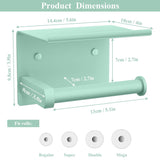 Tindbea Toilet Paper Holder with Phone Shelf, Adhesive or Screw Wall Mount Toilet Tissue Roll Holder, Rustproof & Multifunctional Stainless Steel Bathroom Storage Dispenser (Brushed Nickel)