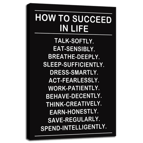 Inspirational Office Wall Decor Motivational Discipline Noun Canvas Wall Art Posters Prints Entrepreneur Quote Wall Picture Paintings Artwork Home Bedroom Framed Ready to Hang[12''W X 18''H]