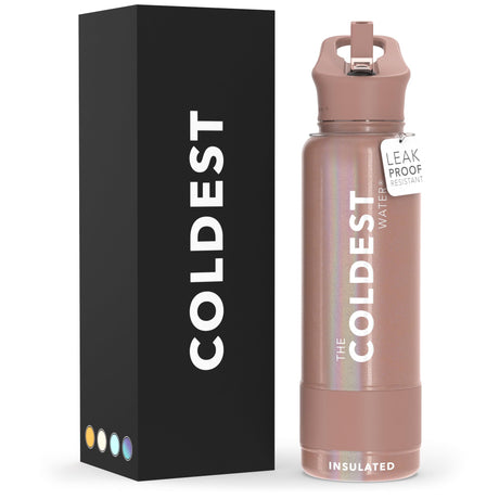 Coldest Insulated Water Bottle with Straw Lid - Stainless Steel Metal Thermos for Men & Women (Matte Black, 32 oz)