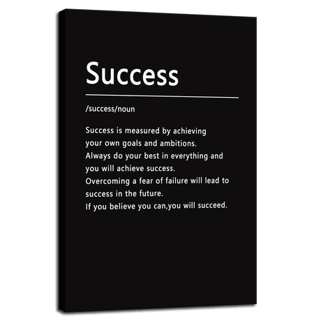 Inspirational Office Wall Decor Motivational Discipline Noun Canvas Wall Art Posters Prints Entrepreneur Quote Wall Picture Paintings Artwork Home Bedroom Framed Ready to Hang[12''W X 18''H]