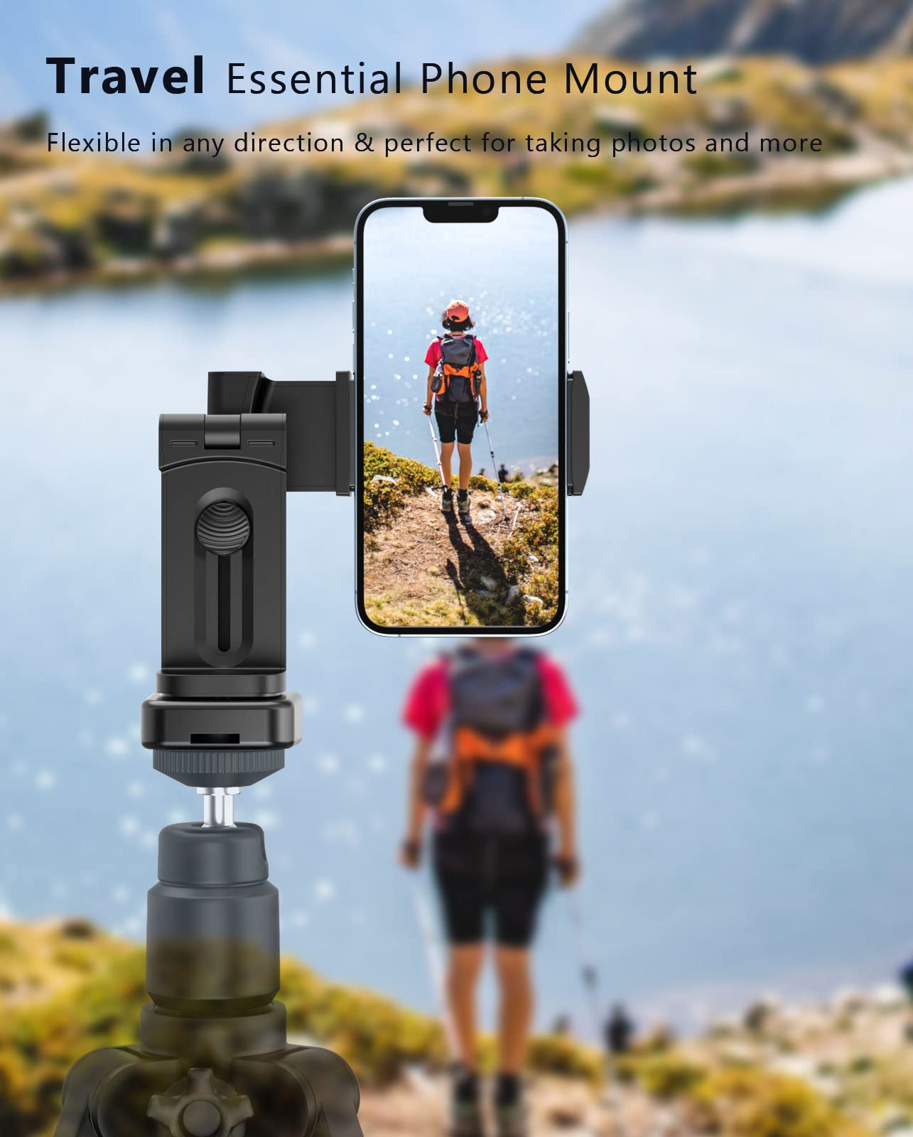MiiKARE Airplane Travel Essentials Phone Holder, Universal Handsfree Phone Mount for Flying with 360 Degree Rotation, Accessory for Airplane, Travel Must Haves Phone Stand for Desk, Tray Table