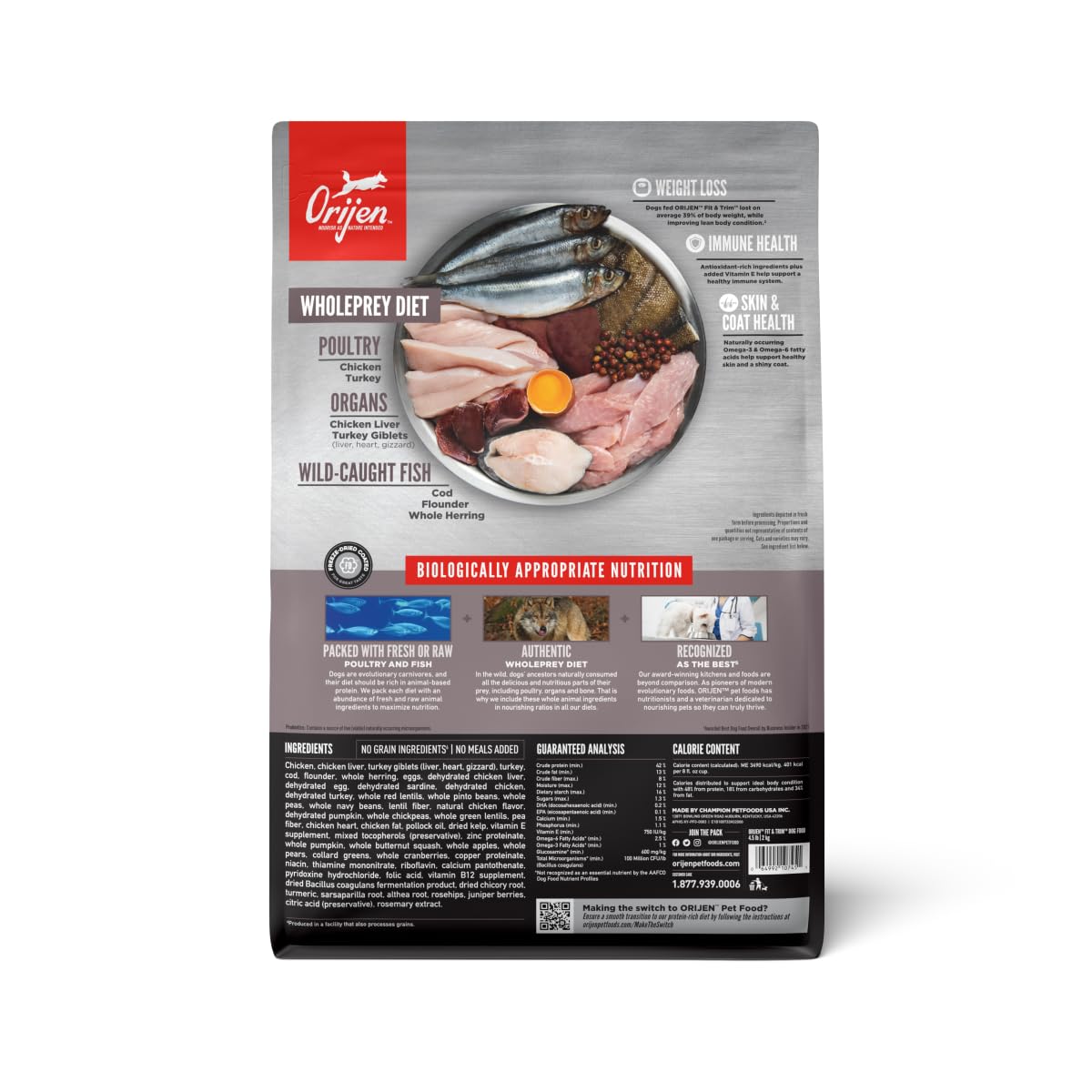 ORIJEN Dry Dog Food, Grain Free Dry Dog Food for All Life Stages, Fresh or Raw Ingredients, 13lb, Multiple Options