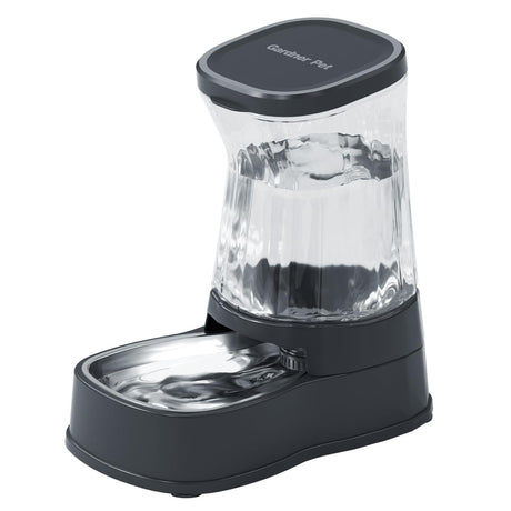 Gardner Pet Automatic Dog Water Dispenser Gravity Stainless Steel Water Waterer Feeder, 100% BPA-Free Large Capacity Water Feeding Bowls for Medium & Large-Sized Dogs Cats Other Pets -(1 Gallon)