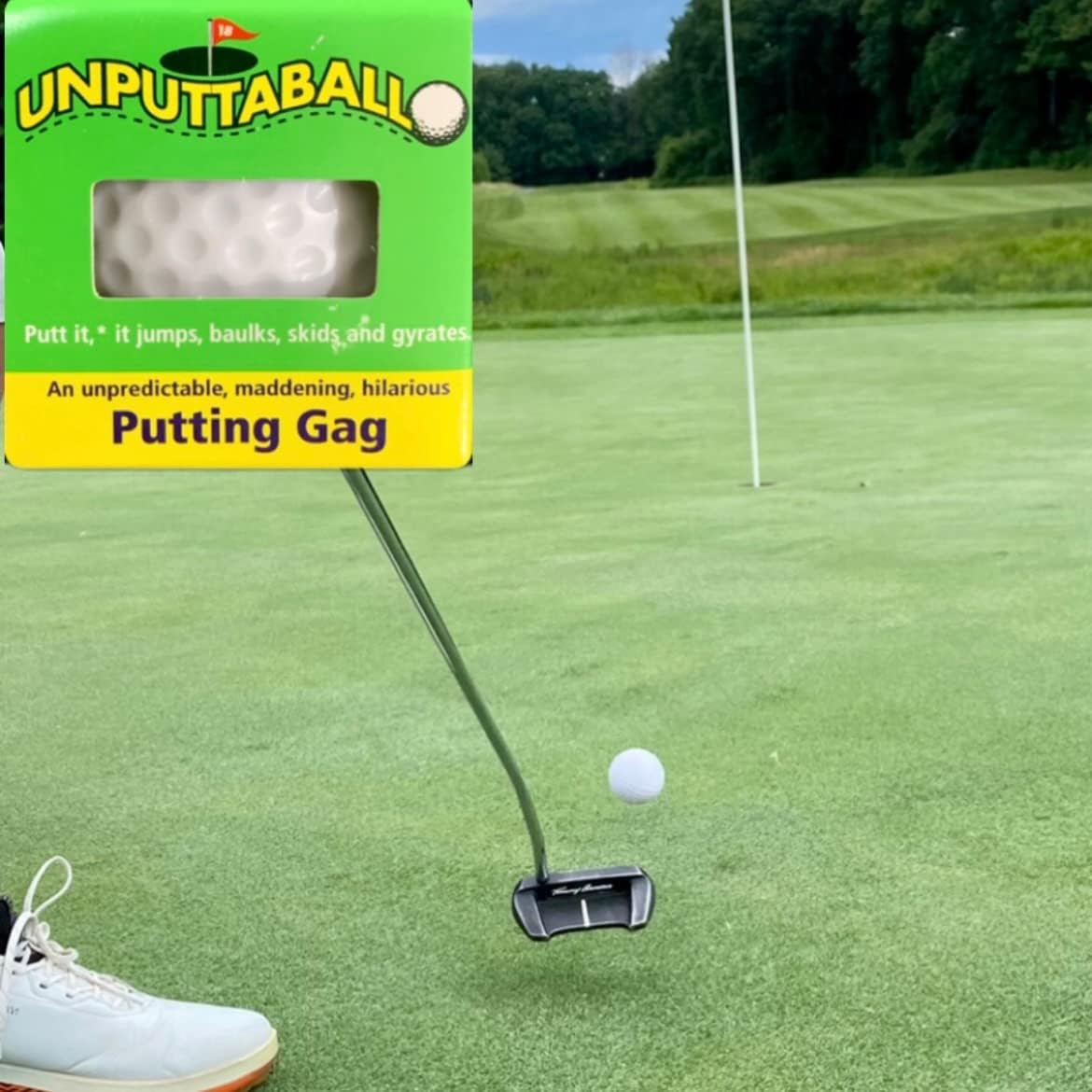 Exploding Golf Balls (4 Pack) – 1 burst into a Cloud of White Smoke, 1 Water, 1 streaming Ribbon, 1 jumps & slides when putted - funny Golf Gag Gift