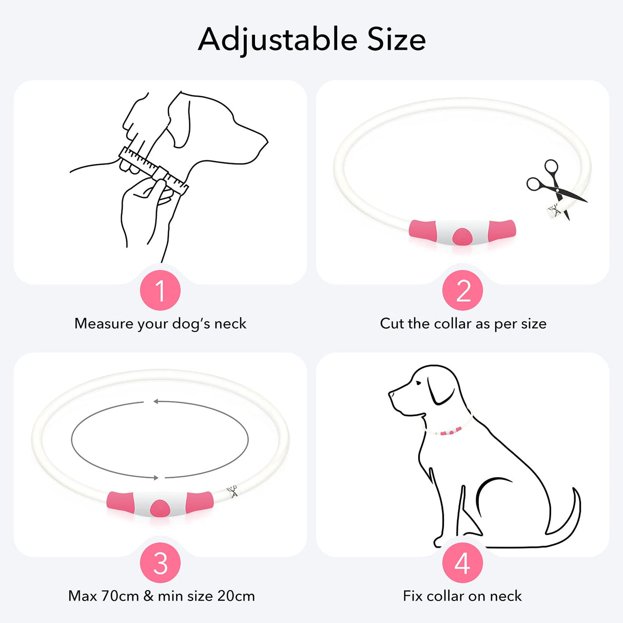 Colaseeme LED Dog Collar Light Up Dog Collars 1 Count USB Rechargeable TPU Glow Safety Basic Dog Collars, Please Do Not Use Fast Charging (Green)