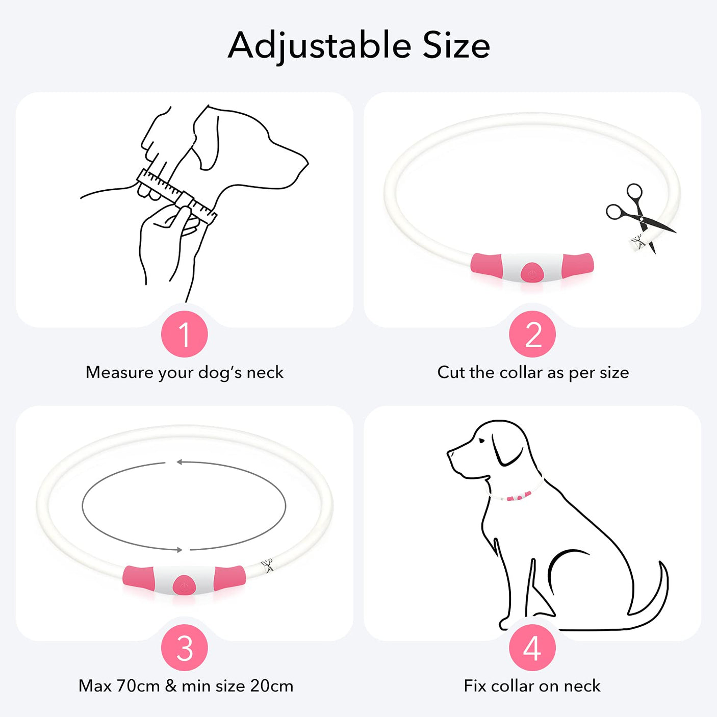 Colaseeme LED Dog Collar Light Up Dog Collars 1 Count USB Rechargeable TPU Glow Safety Basic Dog Collars, Please Do Not Use Fast Charging (Green)