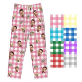 Custom Pajamas Pants Plaid Personalized Funny PJ Pant Design with Face Pajama for Men Women Dog Pet