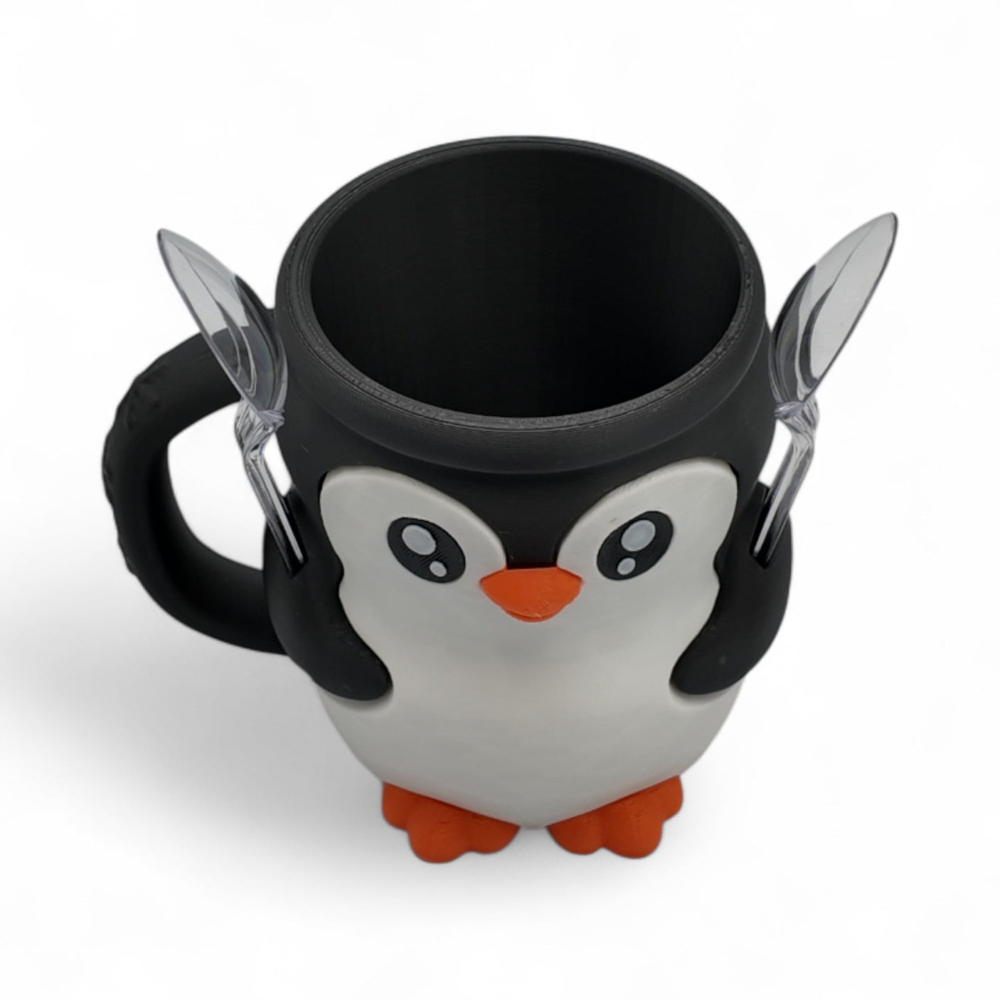 Penguin Ice Cream Pint Holder – Fits Standard Pints – Dual Spoon Sockets – Keeps Hands Warm – Fun Penguin Design with Vibrant Colors – Reusable Ice Cream Sleeve - Ramen Noodle Holder