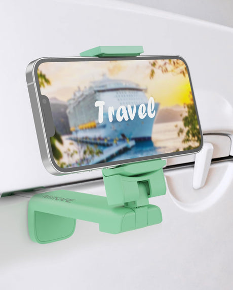 MiiKARE Airplane Travel Essentials Phone Holder, Universal Handsfree Phone Mount for Flying with 360 Degree Rotation, Accessory for Airplane, Travel Must Haves Phone Stand for Desk, Tray Table