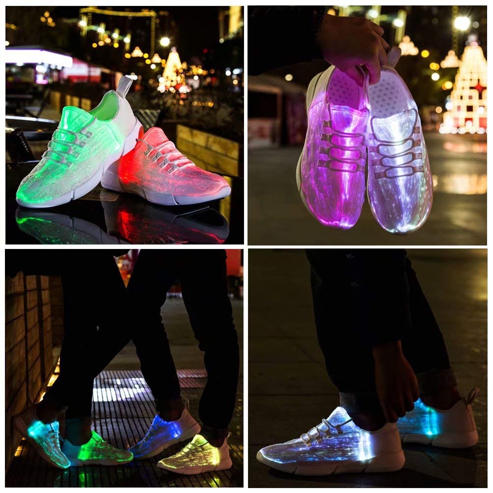 Fiber Optic LED Shoes Light Up Sneakers for Women Men with USB Charging Flashing Festivals Party Dance Luminous Kids Shoes