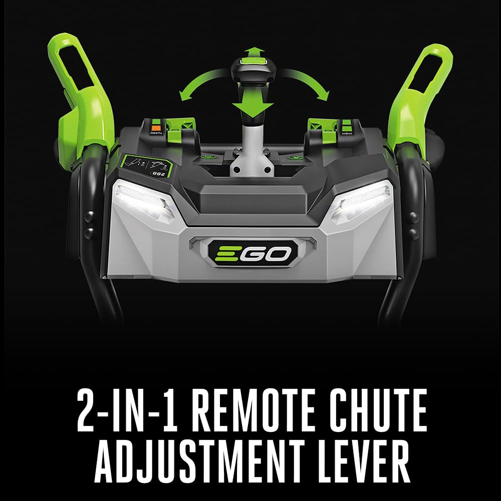 EGO Power+ SNT2112 21-Inch 56-Volt Lithium-Ion Cordless Snow Blower with Steel Auger - (2) 5.0Ah Batteries and Dual Port Charger Included, Black