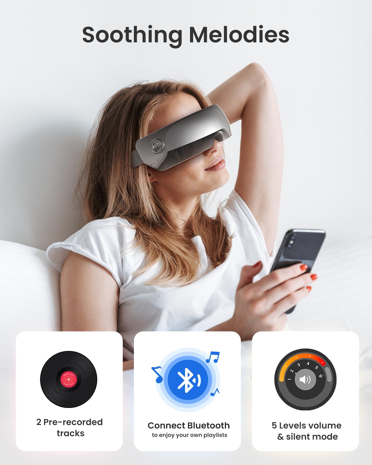 RENPHO Eye Massager, Christmas Birthday Gifts for Women Men, Eyeris 1 Eye Massager FSA HSA for Migraine, Sleep Eye Mask with Heat, Remote for Eye Strain Relief, Reduce Stye Eye, Head Massager Scalp