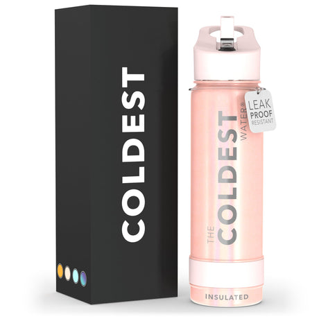 Coldest Insulated Water Bottle with Straw Lid - Stainless Steel Metal Thermos for Men & Women (Matte Black, 32 oz)