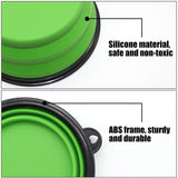 Dog Bowl Pet Collapsible Bowls, 2 Pack for Cats Dogs, Portable Pet Feeding Watering Dish for Walking Parking Traveling with 2 Carabiners (Small, Blue+Green)