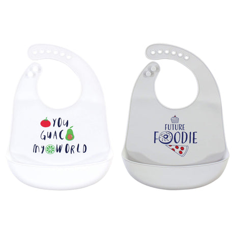 Hudson Baby Unisex Baby Silicone Bibs, Perfect Gentlemen, One Size