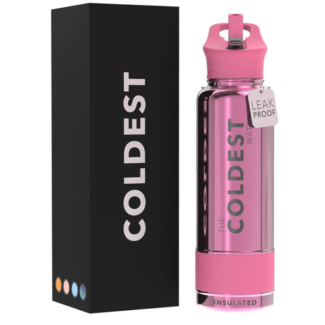 Coldest Insulated Water Bottle with Straw Lid - Stainless Steel Metal Thermos for Men & Women (Matte Black, 32 oz)