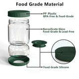 WhiteRhino Pickle Jar with Strainer Flip,34oz Pickle Container Pickle and Olive Hourglass Jar,Glass Flip Pickle Jar Juice Separator Jar with Airtight Lid for Jalapeno Gherkin