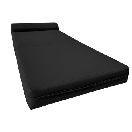 D&D Futon Furniture Sleeper Chair Folding Bed, Studio Sofa Guest Folded Mattress, High Density Foam (70 x 24 x 6, Navy Blue)