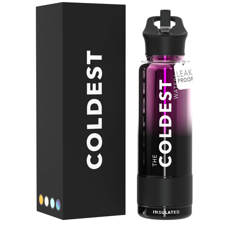 Coldest Insulated Water Bottle with Straw Lid - Stainless Steel Metal Thermos for Men & Women (Matte Black, 32 oz)