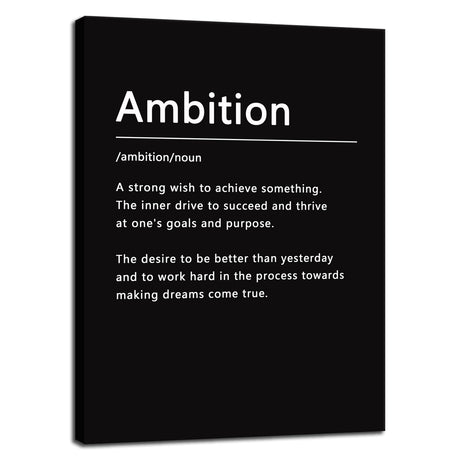 Inspirational Office Wall Decor Motivational Discipline Noun Canvas Wall Art Posters Prints Entrepreneur Quote Wall Picture Paintings Artwork Home Bedroom Framed Ready to Hang[12''W X 18''H]