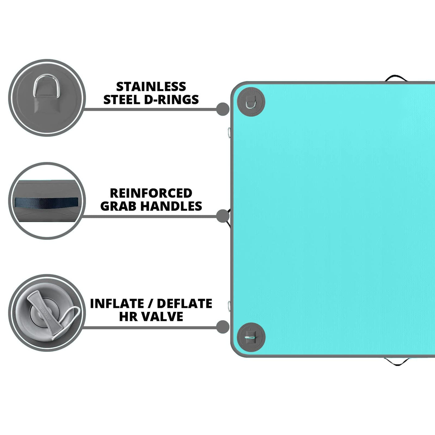 AWSUM Inflatable Floating Dock Air Dock Platform Floating Island Raft with None-Slip Surface for Pool Beach Ocean